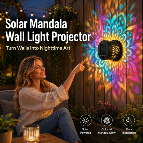 🔥Solar Mandala Projector Light Patio Ambient Decor
