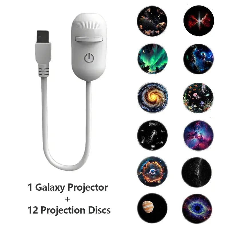 1 Galaxy Projector+12 Different Projection Discs