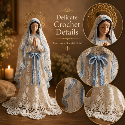 🤍 Our Lady of Grace 🤍 Handmade Crochet Virgin Mary Statue A Symbol of Faith & Blessing 🙏