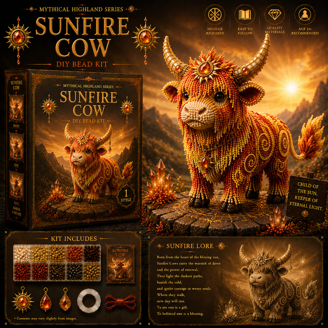 🔥Last Day BUY 3 GET 1 FREE🐮 Mythical Highland Series™ DIY Bead Kit Collection
