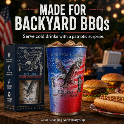 🦅 Pour Ice-Cold Beer | USA 250th Anniversary Color Changing Cup 🎉