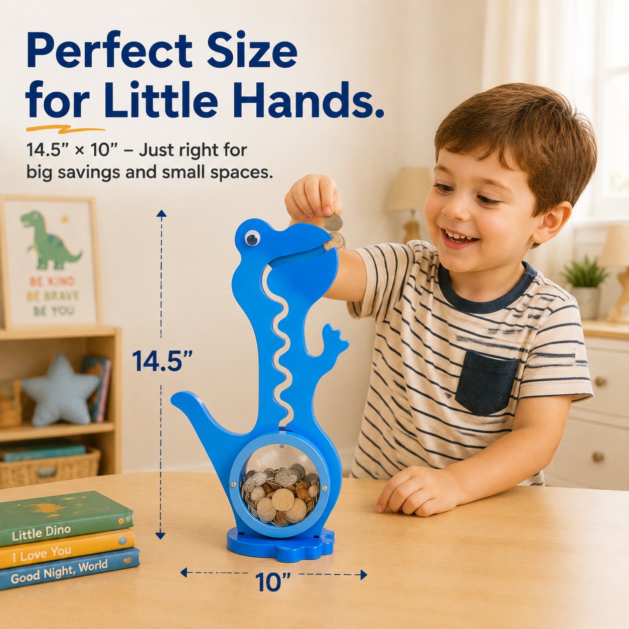 🦕 Interactive Dinosaur Coin Bank