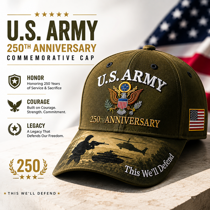 🔥 Father’s Day Sale - ❤️ U.S. Army 250th Anniversary Commemorative Embroidered Cap 🇺🇸