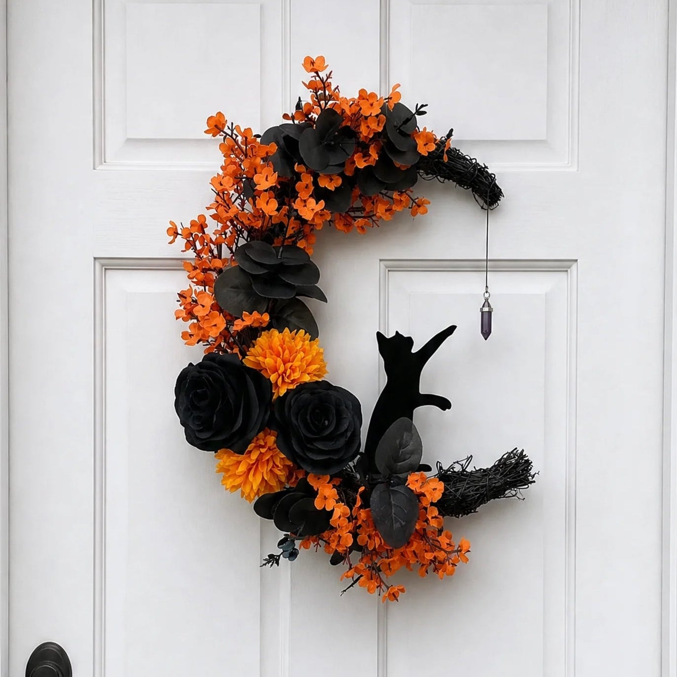 Handmade Halloween Cat Wreaths