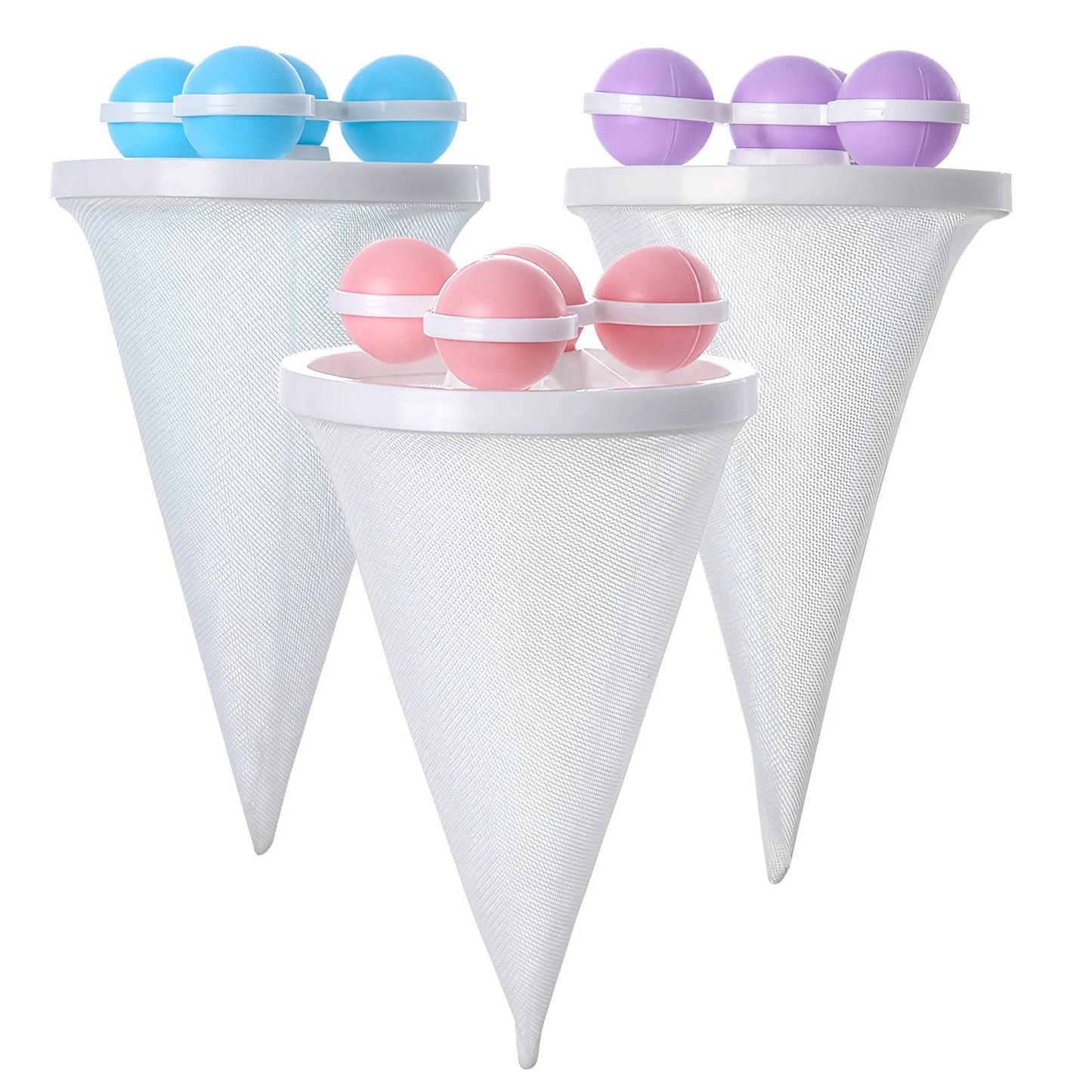 3 Counts Washing Machine Filter Bag, Reusable Floating Hair Filter for Laundry Washer Cotton