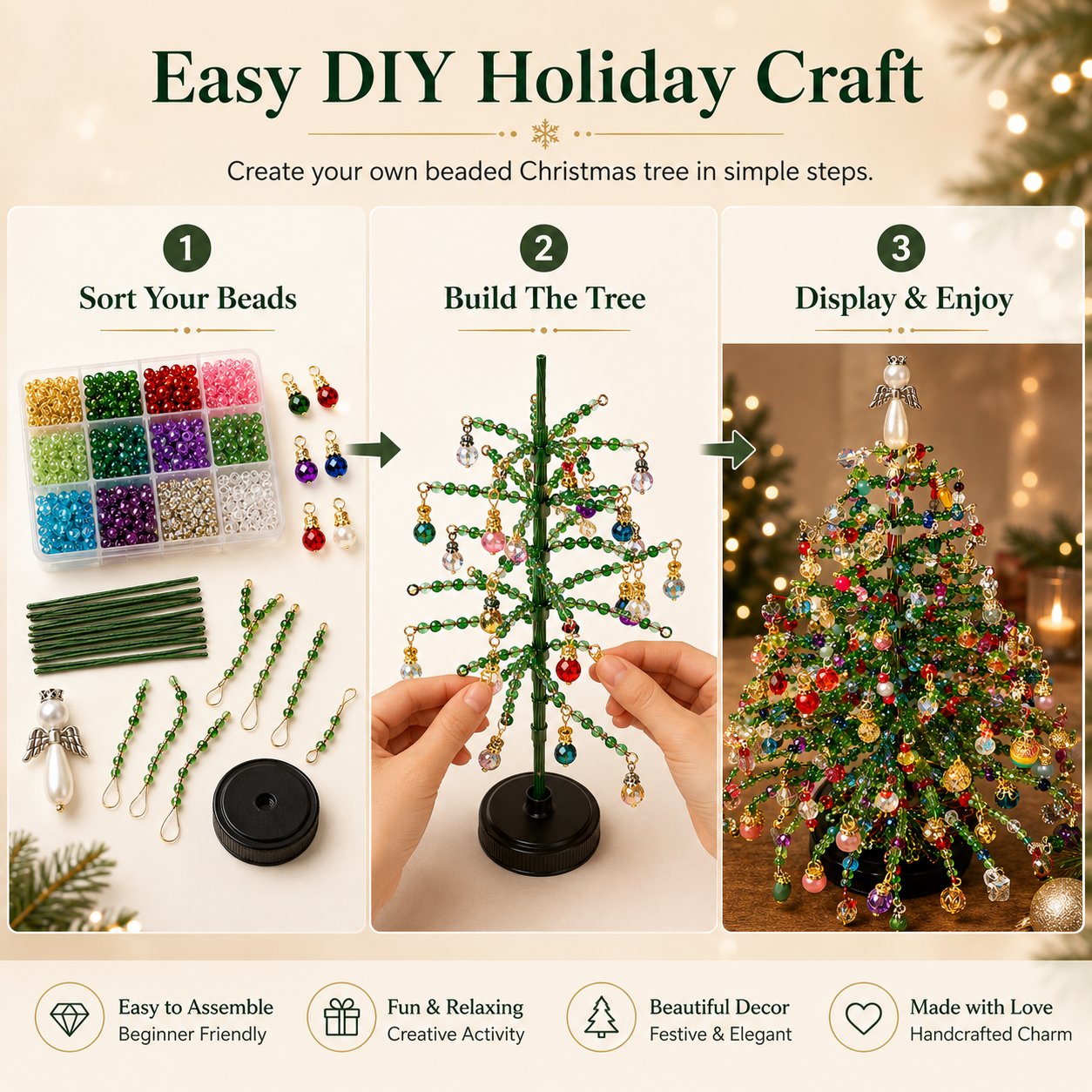 🔥Last Day 49% OFF✨ DIY Beaded Christmas Tree Kit🎅🎄