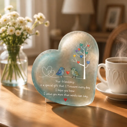 Heartfelt Friendship Seaglass Keepsake Plaque