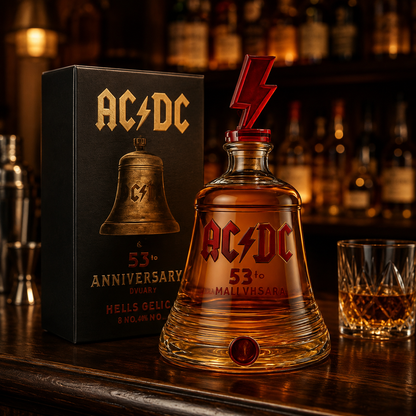 🔔AC/DC 53rd Anniversary Hell’s Bells Decanter Bottle | Rock‑n‑Roll Bar Collectible