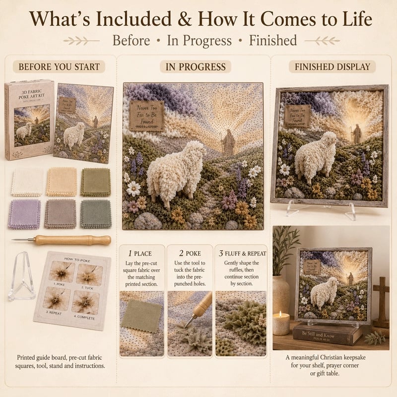 🔥 Last Day 49% OFF - ✝️3D Christian Fabric Poke Art Kit