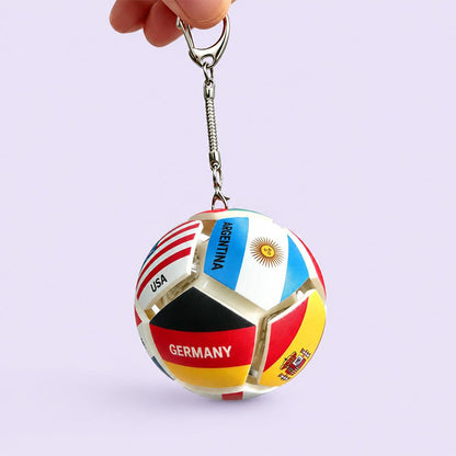 🏆⚽ Officially Licensed World Flag Soccer Fidget Keychain | Pocket Stress Relief Toy