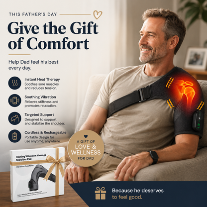 💙 Father’s Day Gift — 💥 Goodbye Shoulder Tension Heated Vibration Shoulder Brace for Daily Comfort 🎁✨