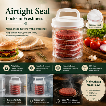 Burger Press Patty Maker Set – Make Perfect Evenly Sized Burgers at Home