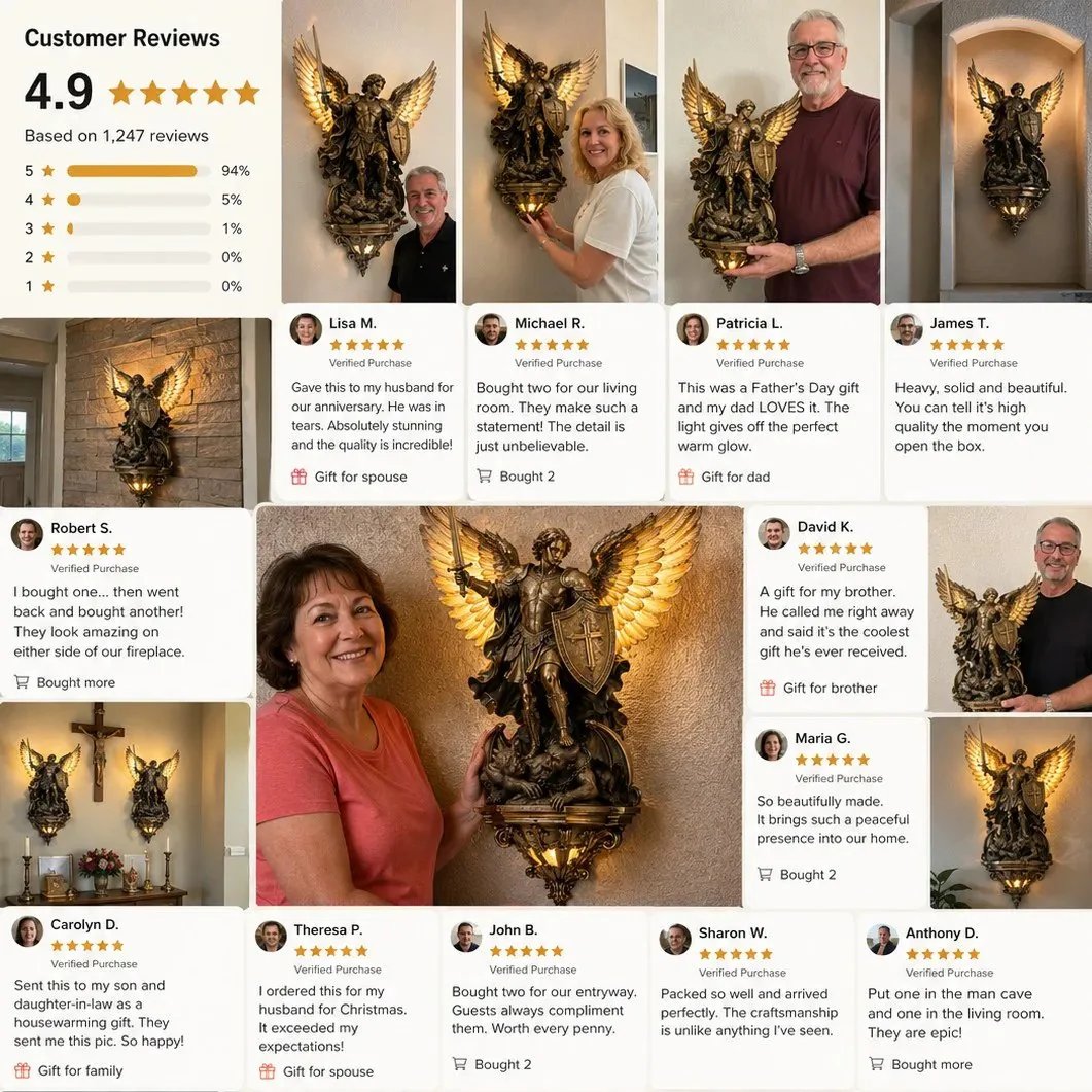⏰🕊️St. Michael Guardian Angel Wall Light