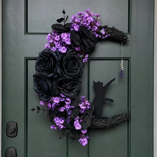 Handmade Halloween Cat Wreaths
