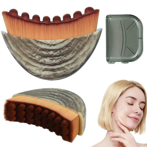Lymphatic Contour Face Brush with Case – Jawline Sculpting Dry Brush
