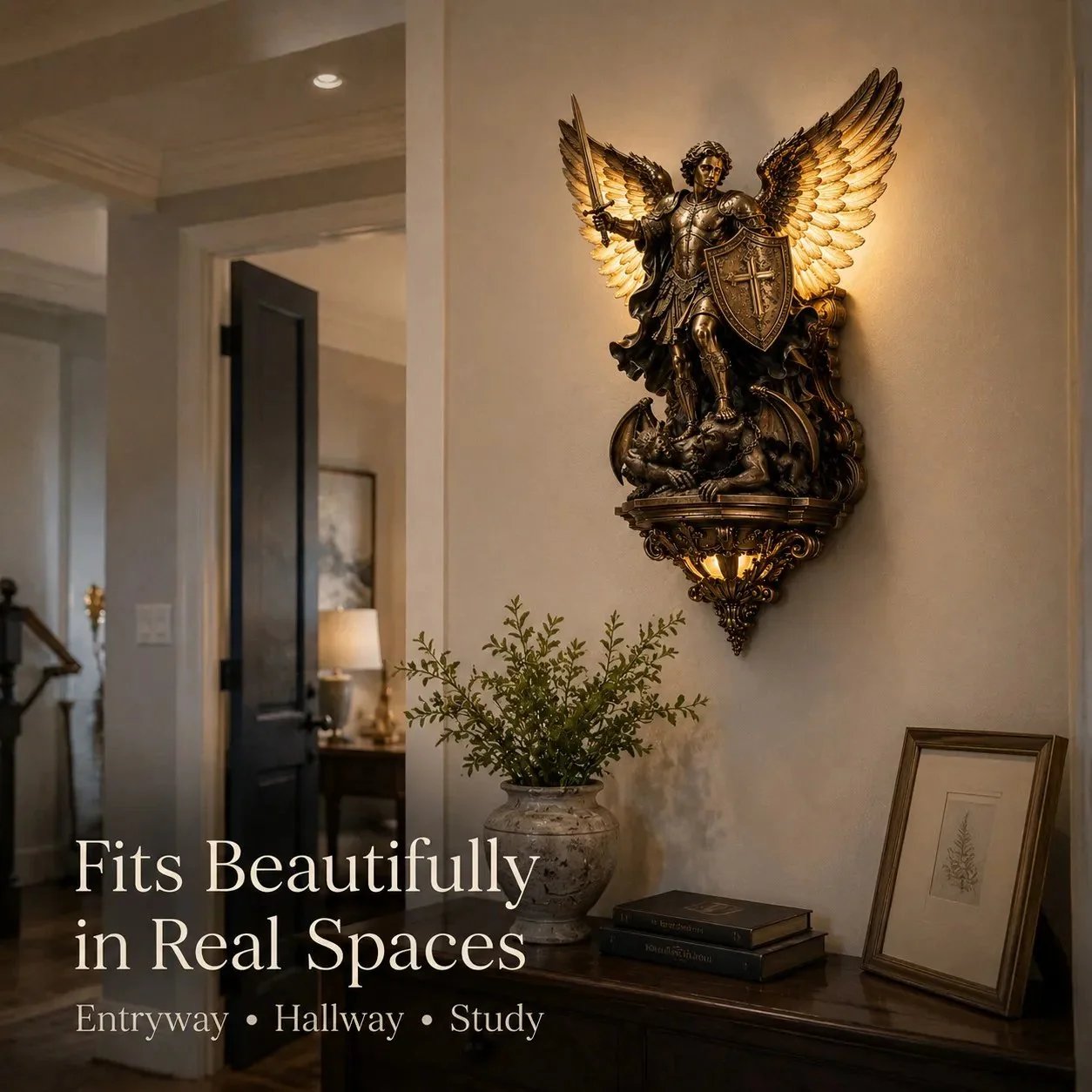 ⏰🕊️St. Michael Guardian Angel Wall Light