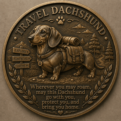 🐾 Travel Dachshund Lucky Coin