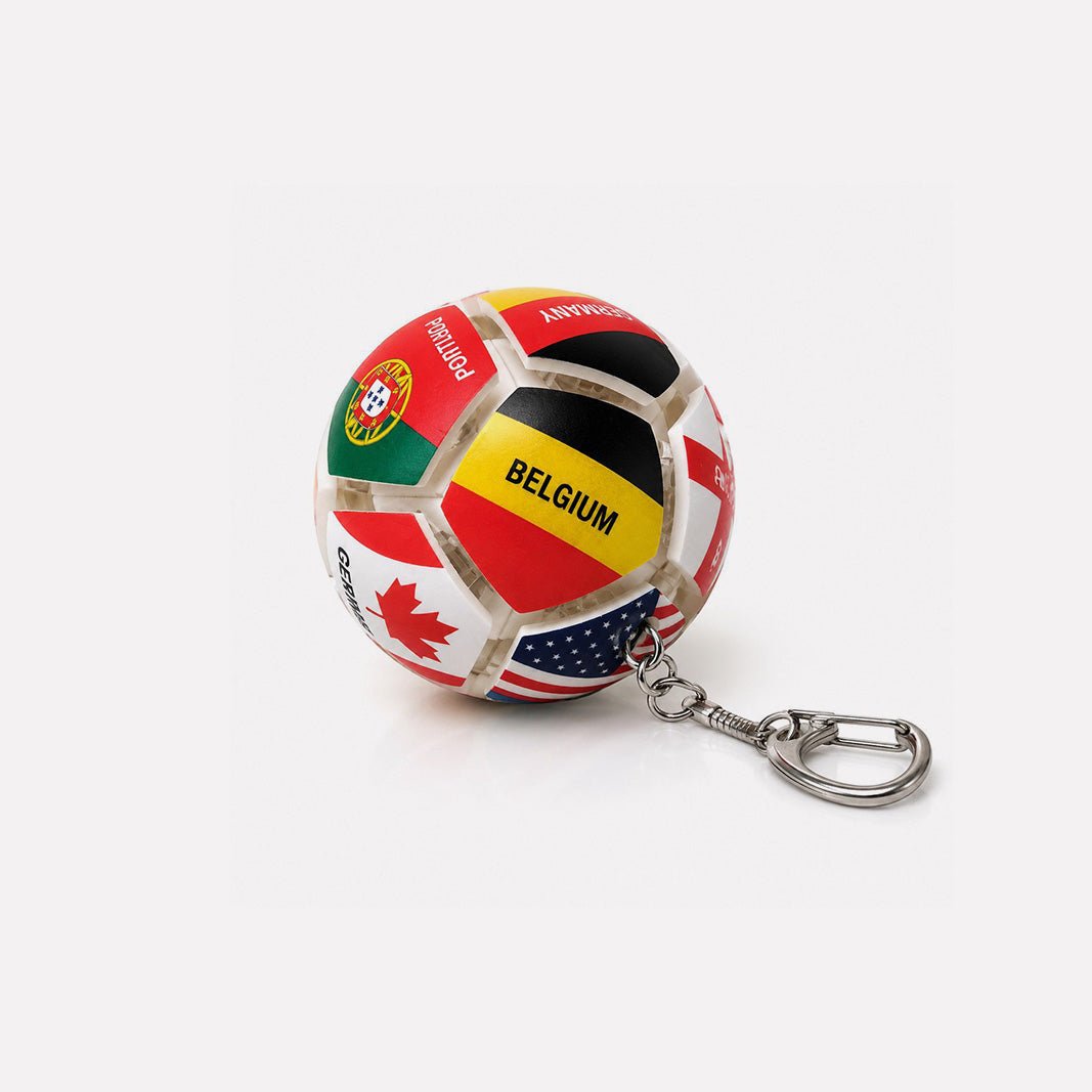 🏆⚽ Officially Licensed World Flag Soccer Fidget Keychain | Pocket Stress Relief Toy