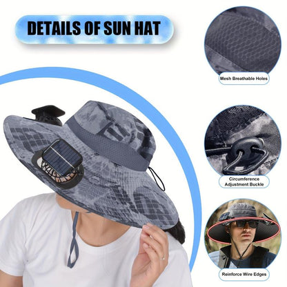 🌞Ultralight Solar Fan Sun Hat with Mist Spray – ✨Lighter Than a Baseball! ⚾(📦Buy 2 Free Shipping)