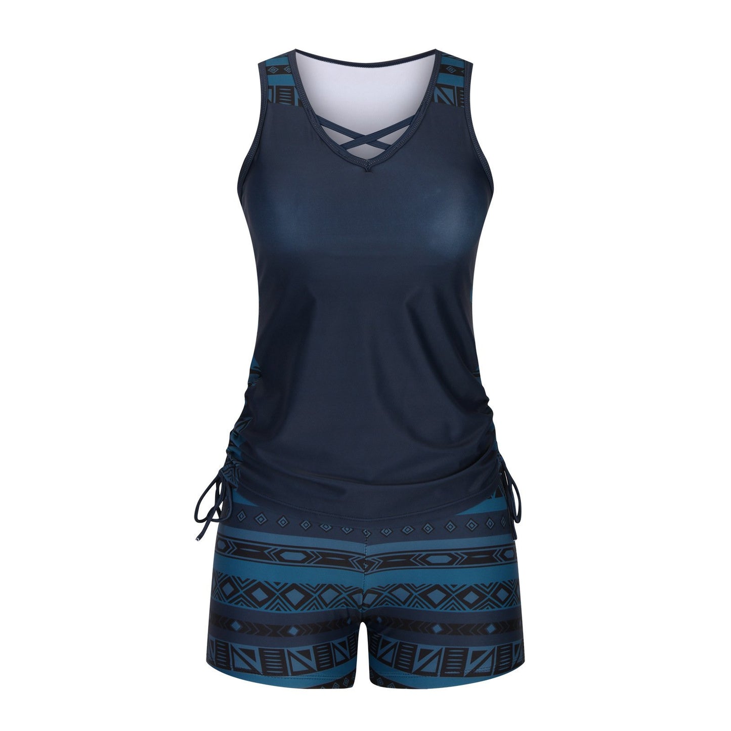 Women's Tummy Control Tankini Set with Built-In Bra – Flattering Boho Swimwear with Shorts🔥 Buy 2 Free Shipping