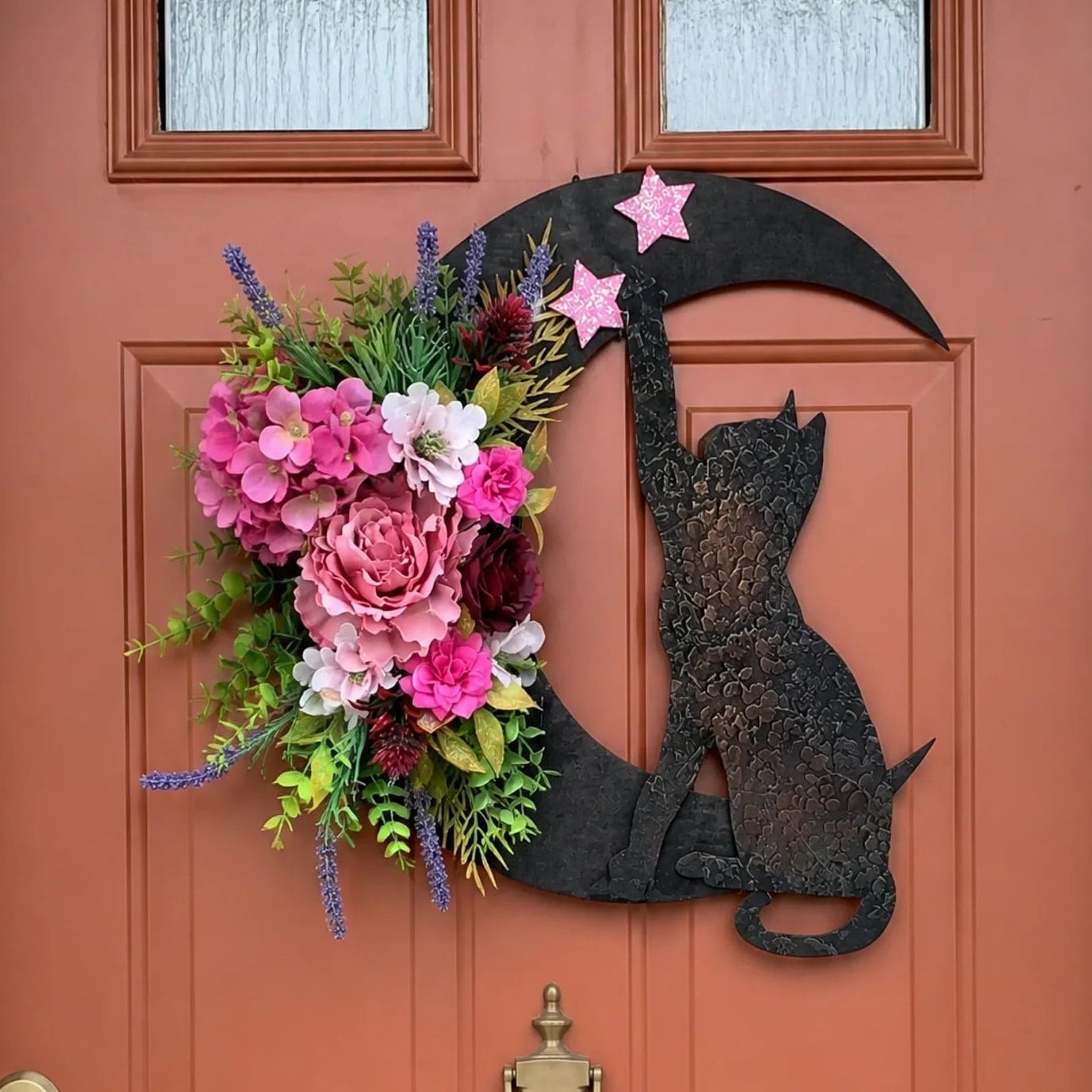 Handmade Halloween Cat Wreaths