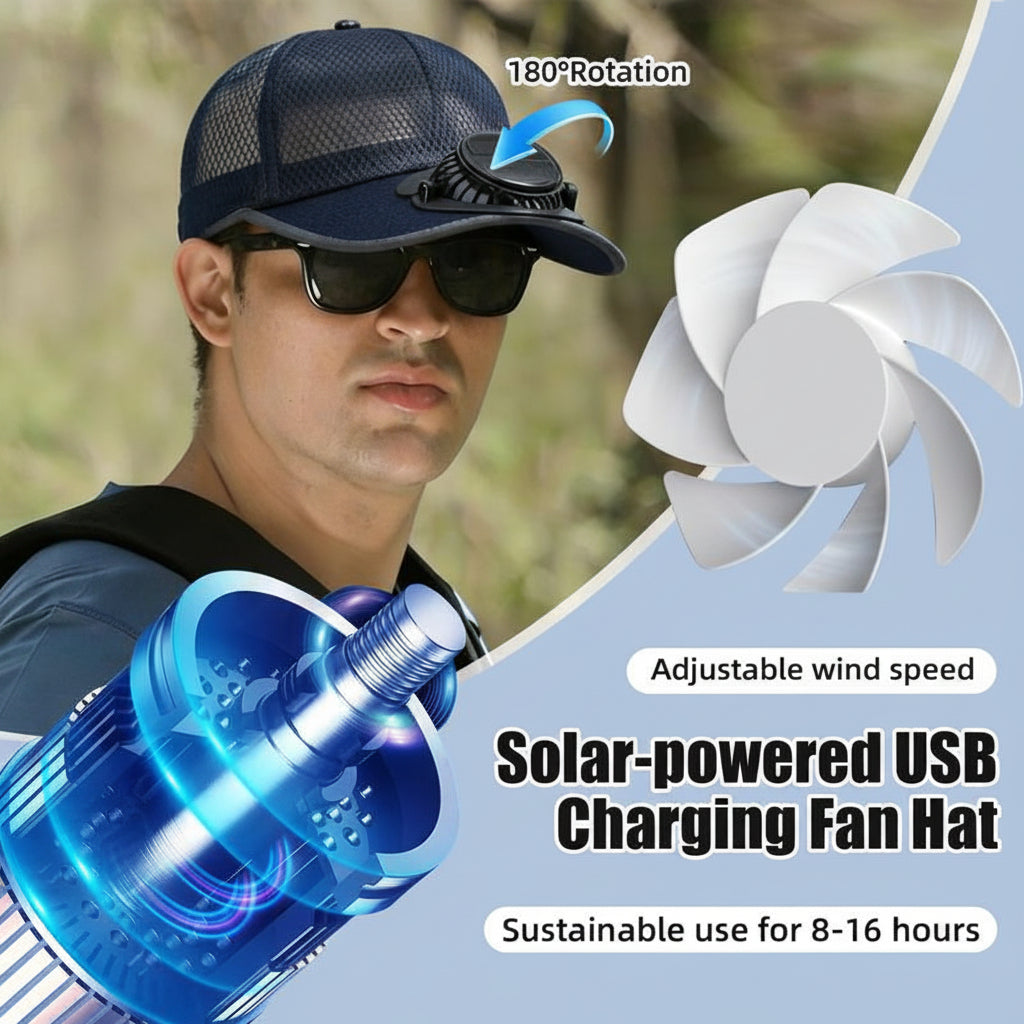 🧢2026 Pro Outdoor Cooling Hat: Dual-Power Fan Cap