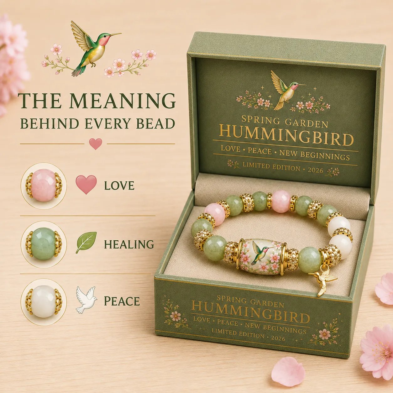 🌿 Love, Peace & Spring Blessings 💖 | 2026 Limited Edition Bracelet - Only 8 Left