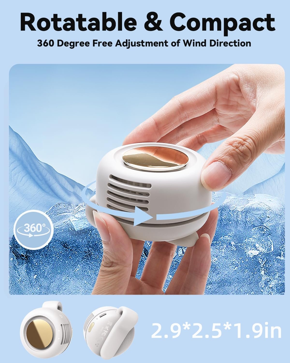 360° Rotatable Portable Mini Clip-on Fan
