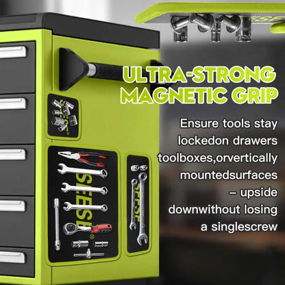 🔧 3PC Flexible Magnetic Tool Tray Set – Non-Slip, Powerful Grip for Auto Repair & Workshop 🔩