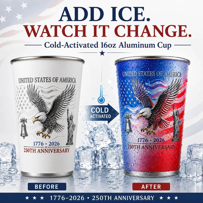 🦅 Pour Ice-Cold Beer | USA 250th Anniversary Color Changing Cup 🎉
