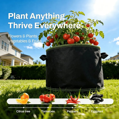 🌱 5-Pack 5 Gallon Grow Bags – Heavy Duty Aeration Fabric Pots with Handles for Vegetables, Flowers & Fruits 🪴