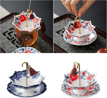🔥50% OFF🔥 ☂️ Porcelain Umbrella Tea Infuser Set 🍵✨