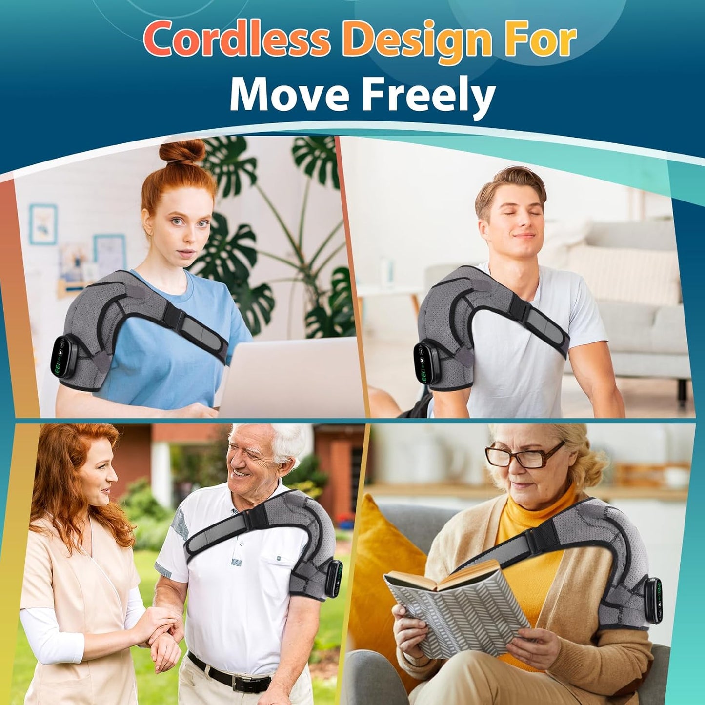 💙 Father’s Day Gift — 💥 Goodbye Shoulder Tension Heated Vibration Shoulder Brace for Daily Comfort 🎁✨