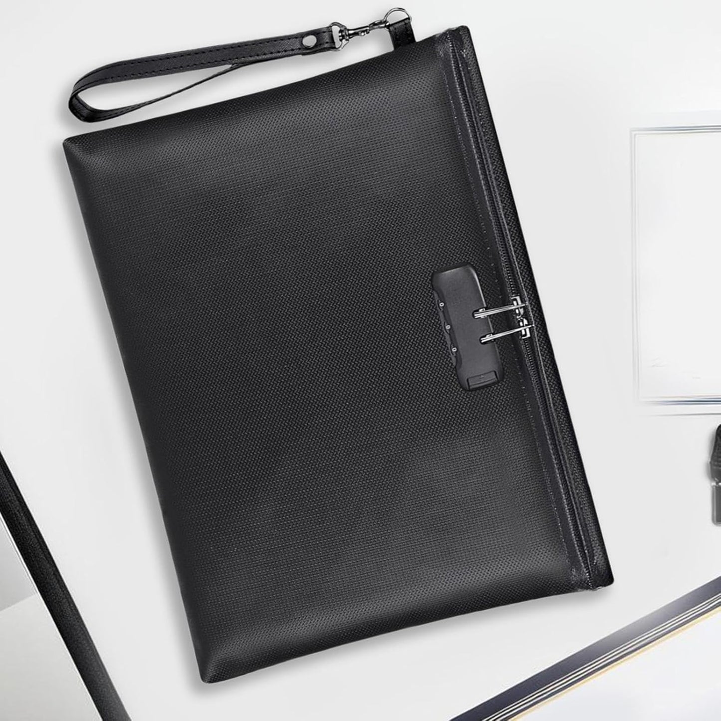 Fireproof Document Bag with Lock – Waterproof & Fire Resistant Storage