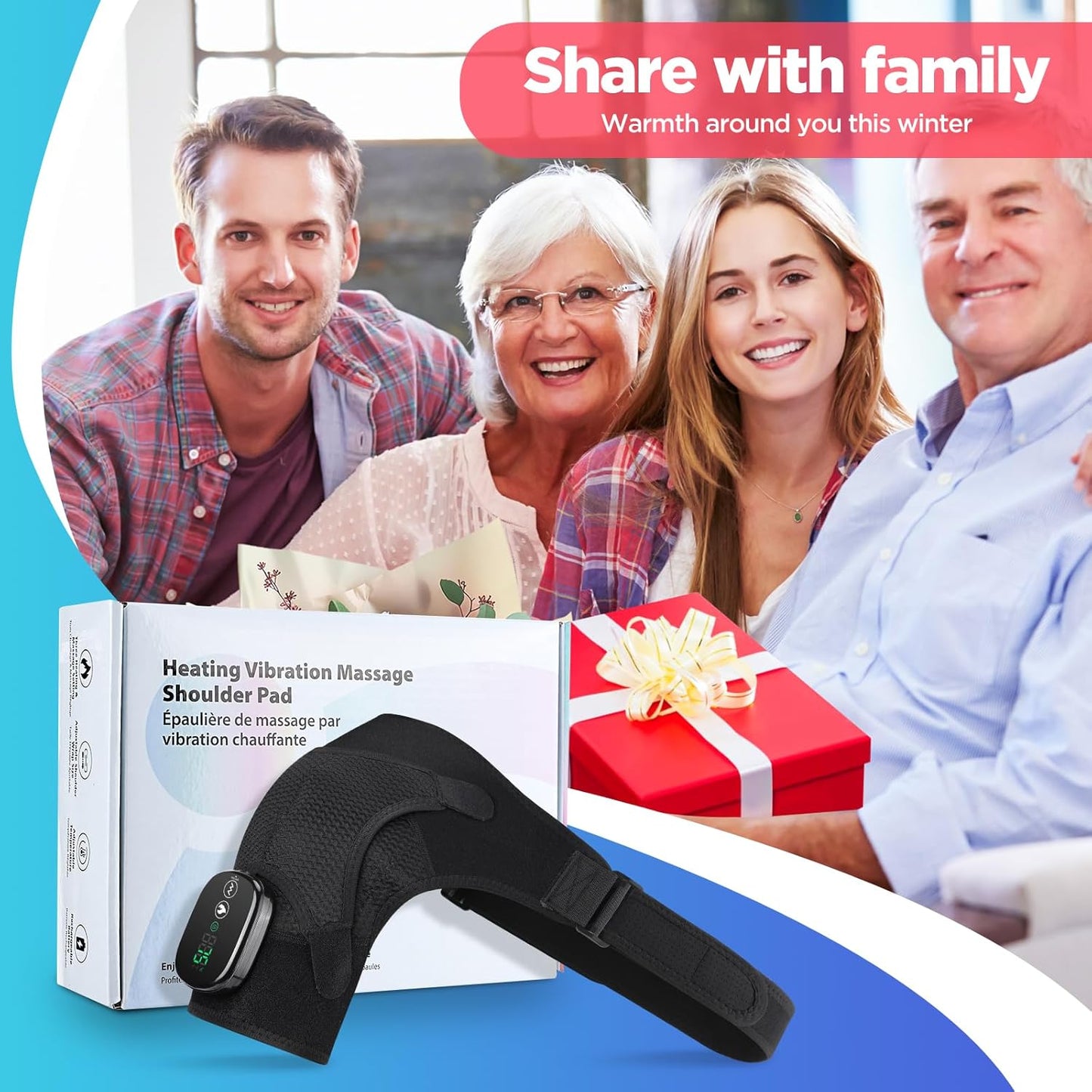 💙 Father’s Day Gift — 💥 Goodbye Shoulder Tension Heated Vibration Shoulder Brace for Daily Comfort 🎁✨