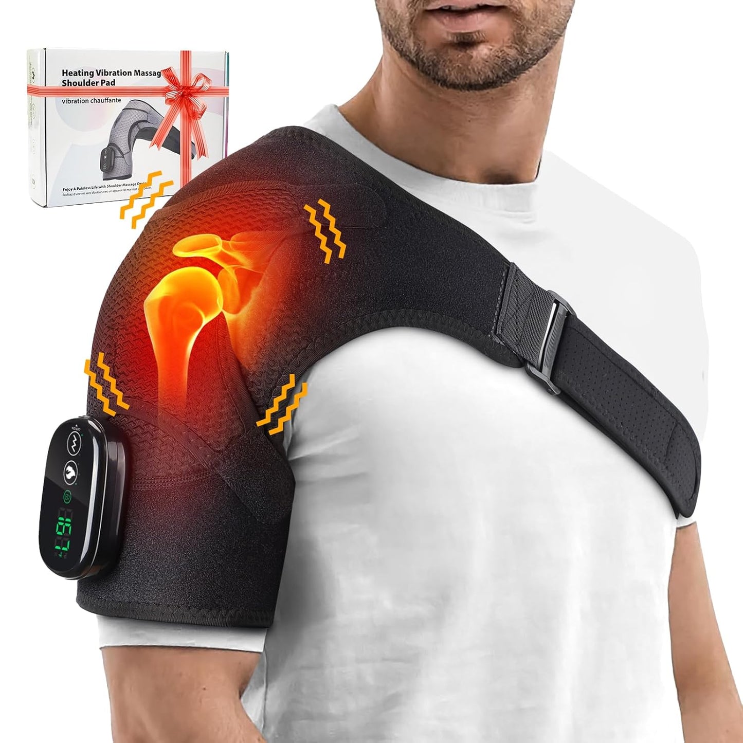 💙 Father’s Day Gift — 💥 Goodbye Shoulder Tension Heated Vibration Shoulder Brace for Daily Comfort 🎁✨