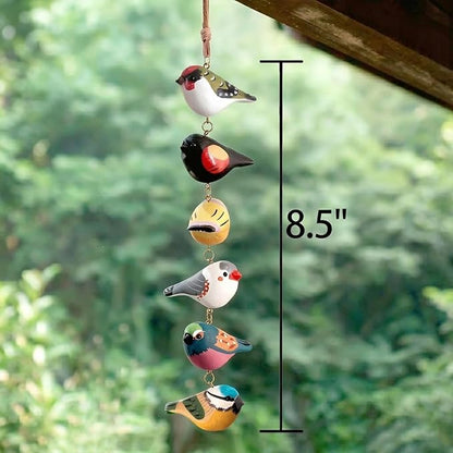 🔥50% OFF🔥 🐦 Rustic Hand Painted Wooden Bird Ornament Mobile ✨