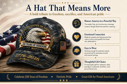 ✨250 Years of Freedom Eagle Cap❤️A proud tribute to America’s strength, sacrifice, and enduring spirit