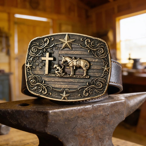 Western Cowboy Belt Buckle – A Symbol of Faith, Strength & Heritage
