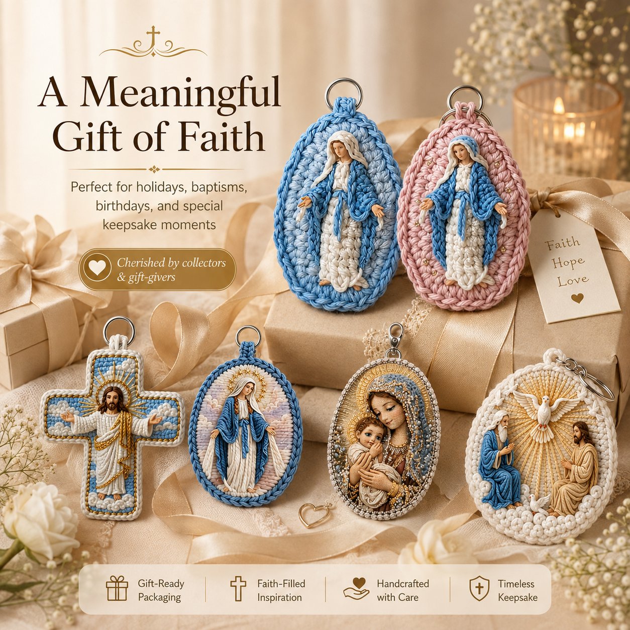 ✨ Handmade Sacred Key Charms | Devotion on the go🧶