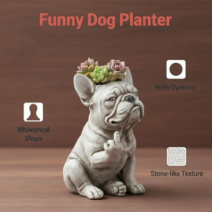 🔥LAST DAY 50% OFF🐶Grumpy French Bulldog Planter🪴