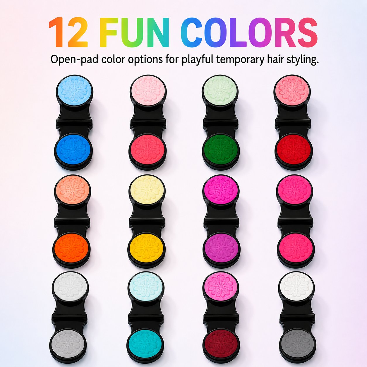 🌈 12-Color Temporary Hair Chalk Applicator Set