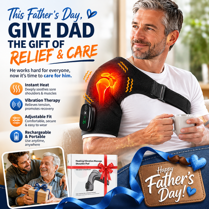 💙 Father’s Day Gift — 💥 Goodbye Shoulder Tension Heated Vibration Shoulder Brace for Daily Comfort 🎁✨