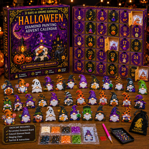 🎉✨ 31 Days of Gnome Surprises Halloween Diamond Painting Advent Calendar