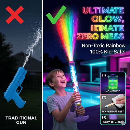 🎁Last Day 50% OFF 🌈 Glowing Rainbow LED Water Blaster | Summer Fun That Pops Like Magic! ✨