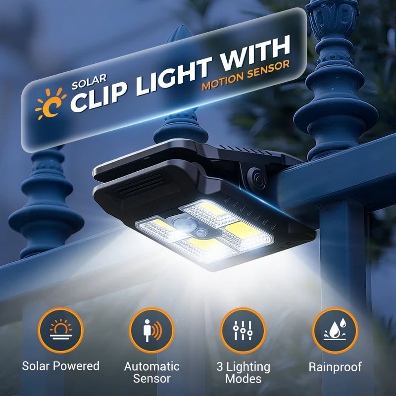 💡 USB & Solar Powered Motion Sensor Clip Lights – Perfect for gardens, balconies, and patios! 🏡✨