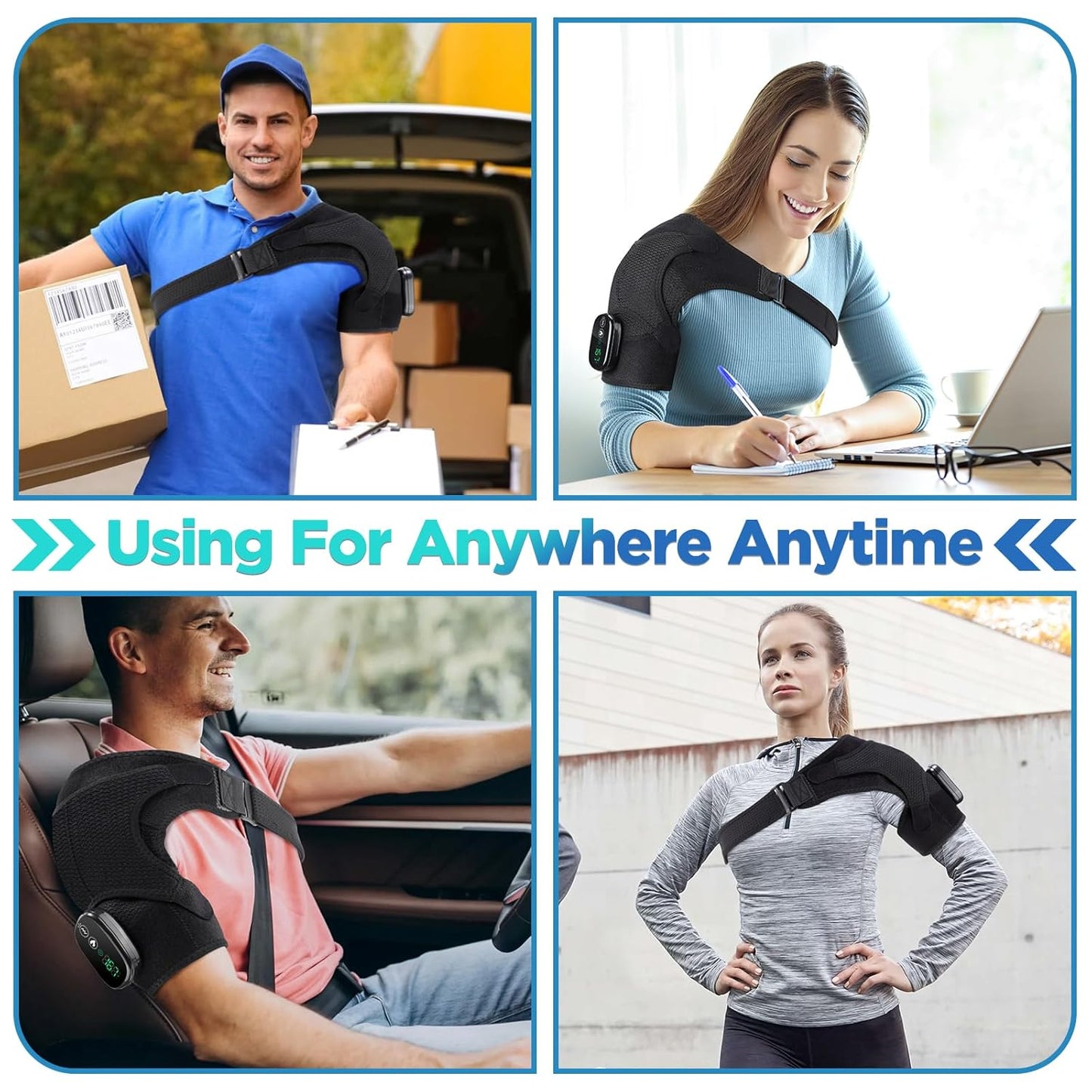 💙 Father’s Day Gift — 💥 Goodbye Shoulder Tension Heated Vibration Shoulder Brace for Daily Comfort 🎁✨