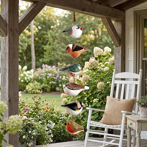 🔥50% OFF🔥 🐦 Rustic Hand Painted Wooden Bird Ornament Mobile ✨