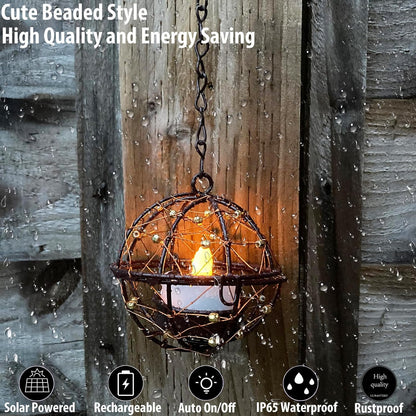 🔥Outdoor Solar Hanging Lanterns - Pack of 4