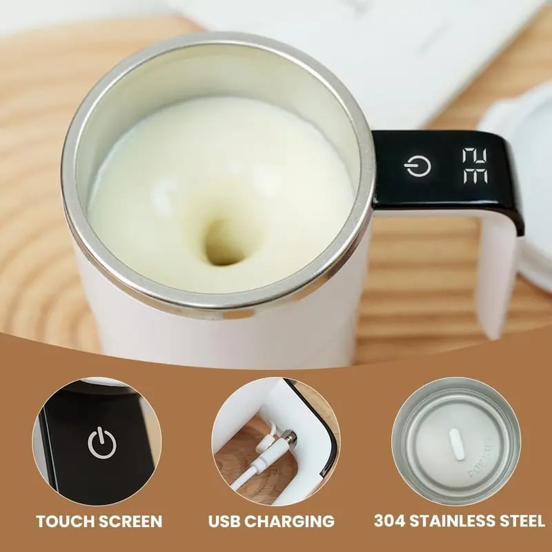 Elektrischer Kaffeebecher mit integriertem LCD-Thermometer – perfekt zum Zubereiten von Kaffee, Milch, Kakao usw.